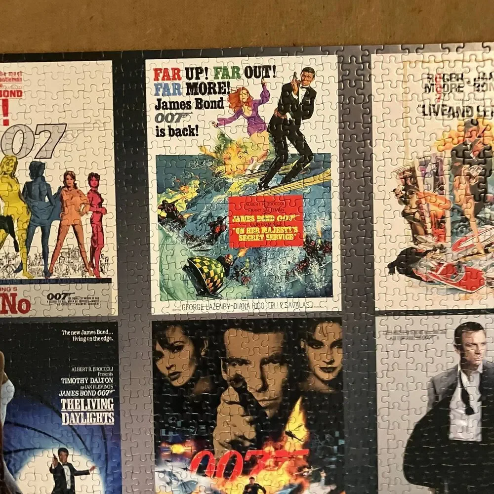 Top Puzzles James Bond Actor Debut 1000 Piece Jigsaw Puzzle Game W/Poster